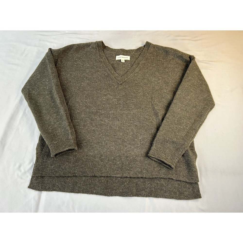 Lucky Brand‎ Women's XS Forest Green V-Neck Pullover Sweater